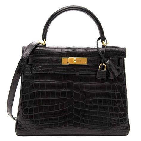 hermes kelly 28 black croc|Hermes kelly crocodile sale.